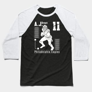 AJ Brown || White retro | Football Baseball T-Shirt